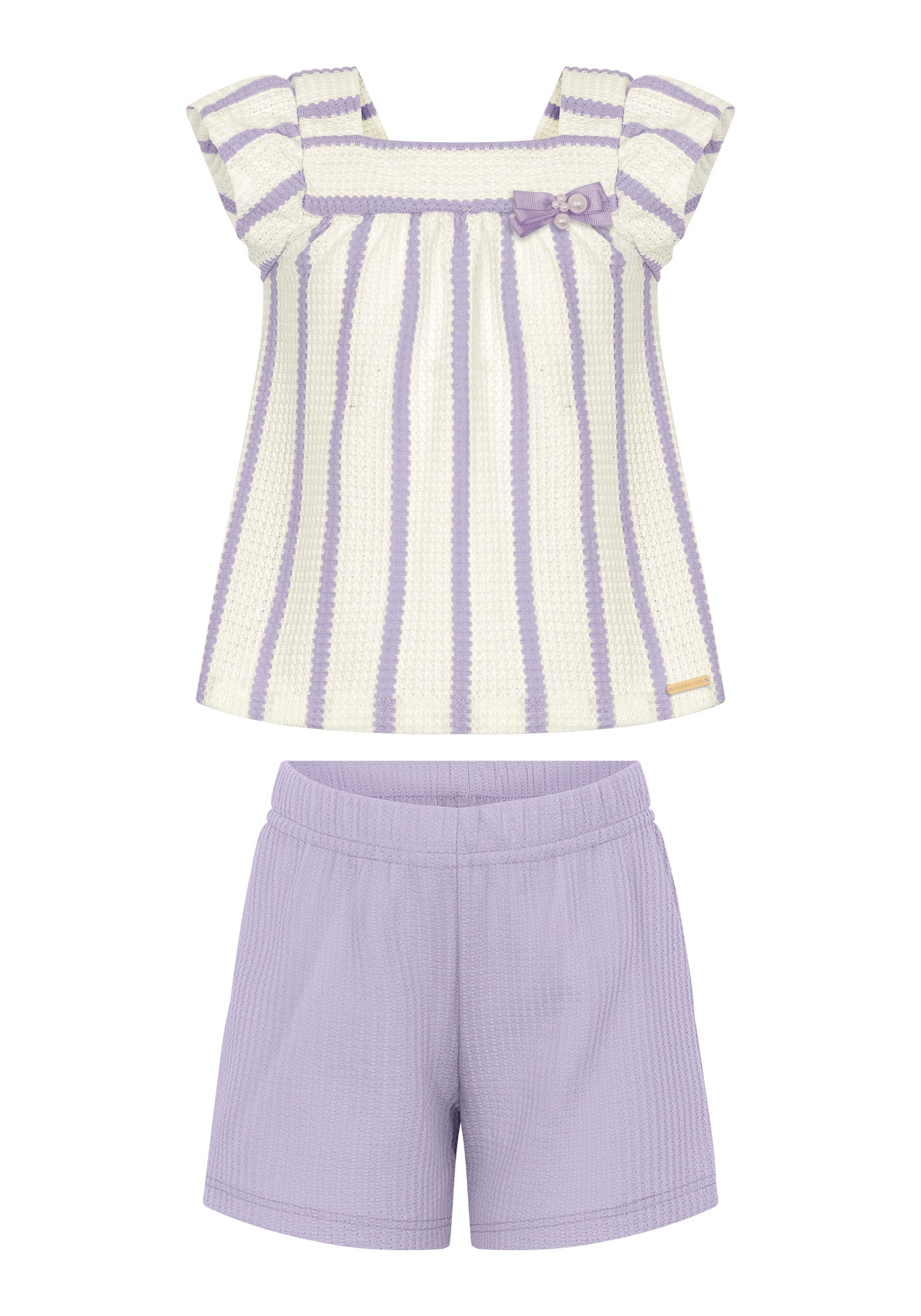 Conjunto Feminino Alakazoo Listrado Malha Crochê Imperial