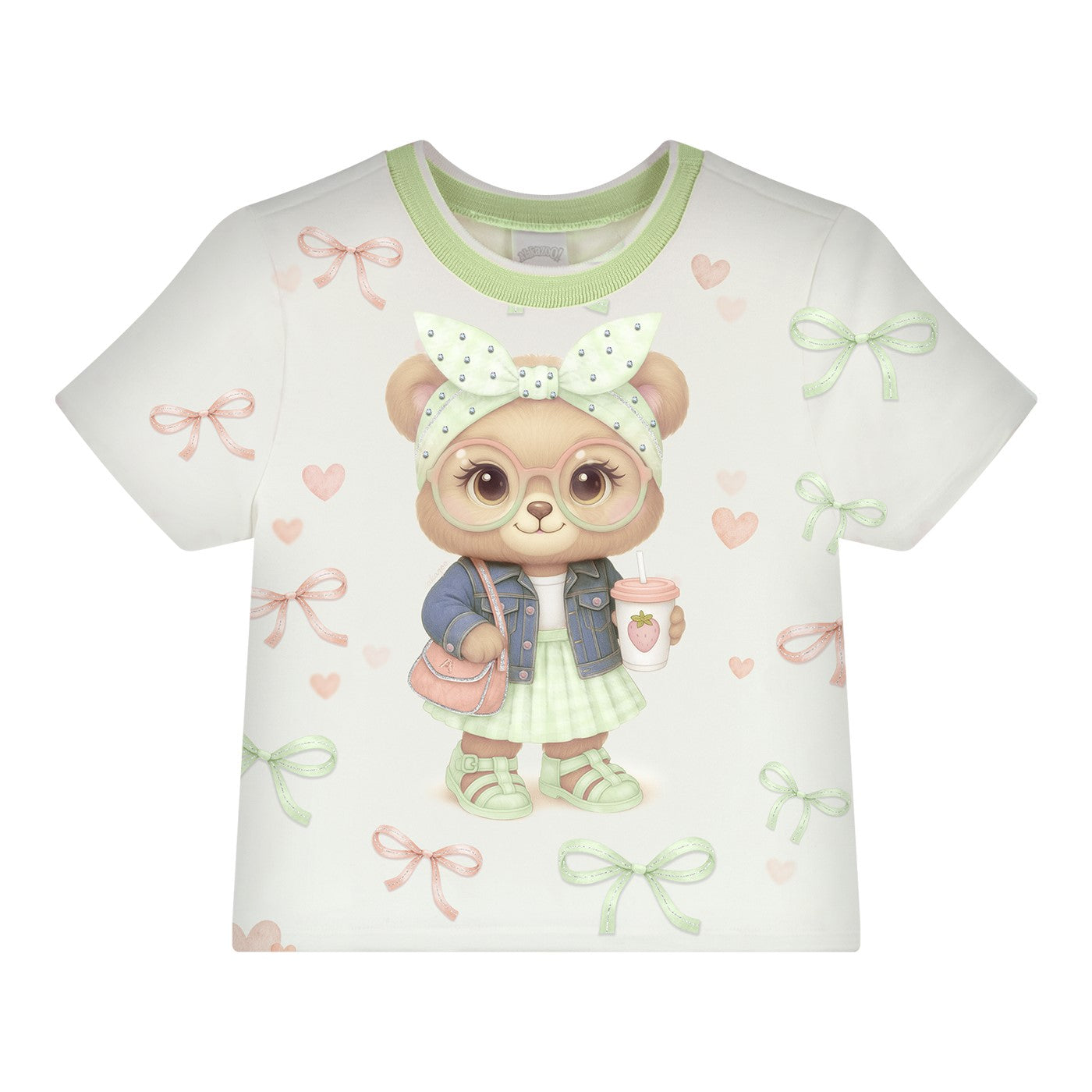 Blusa Infantil Feminina Alakazoo Ursinha Estilosa em Moletinho Leve