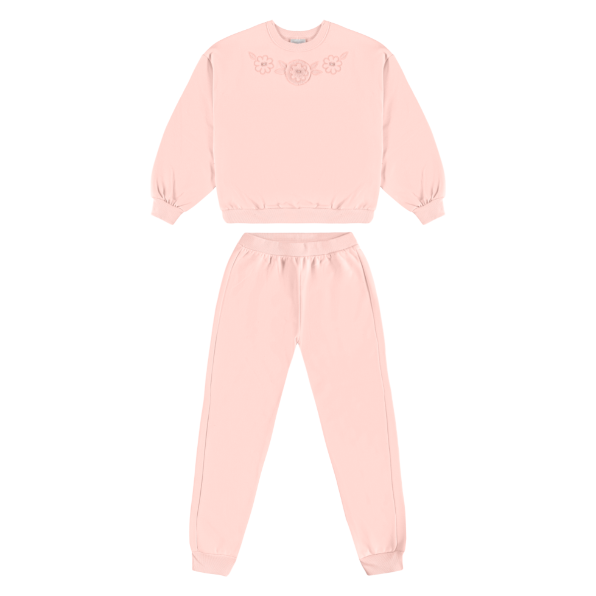 Conjunto Infantil Feminino Pulla Bulla Flores Bordada