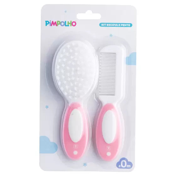Kit Pente e Escova Pimpolho Bebê Macio 2 Peças