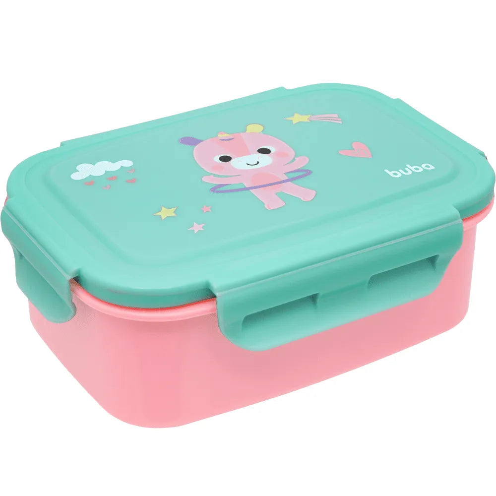 Pote Bentô Box Buba Zoo 600 ml em Aço Inox com Divisória