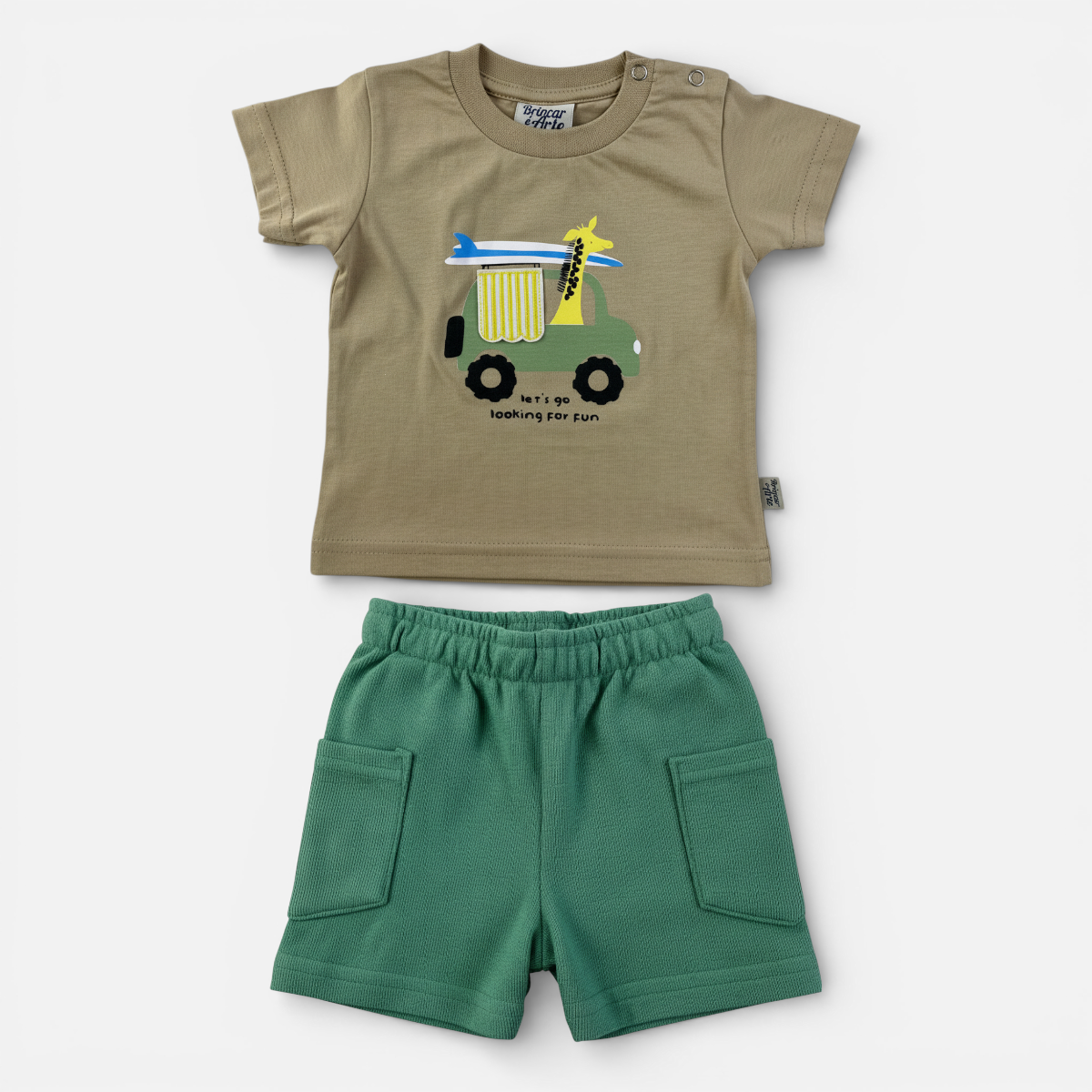 Conjunto Masculino Infantil Brincar e Arte Let’s Go Looking for Fun