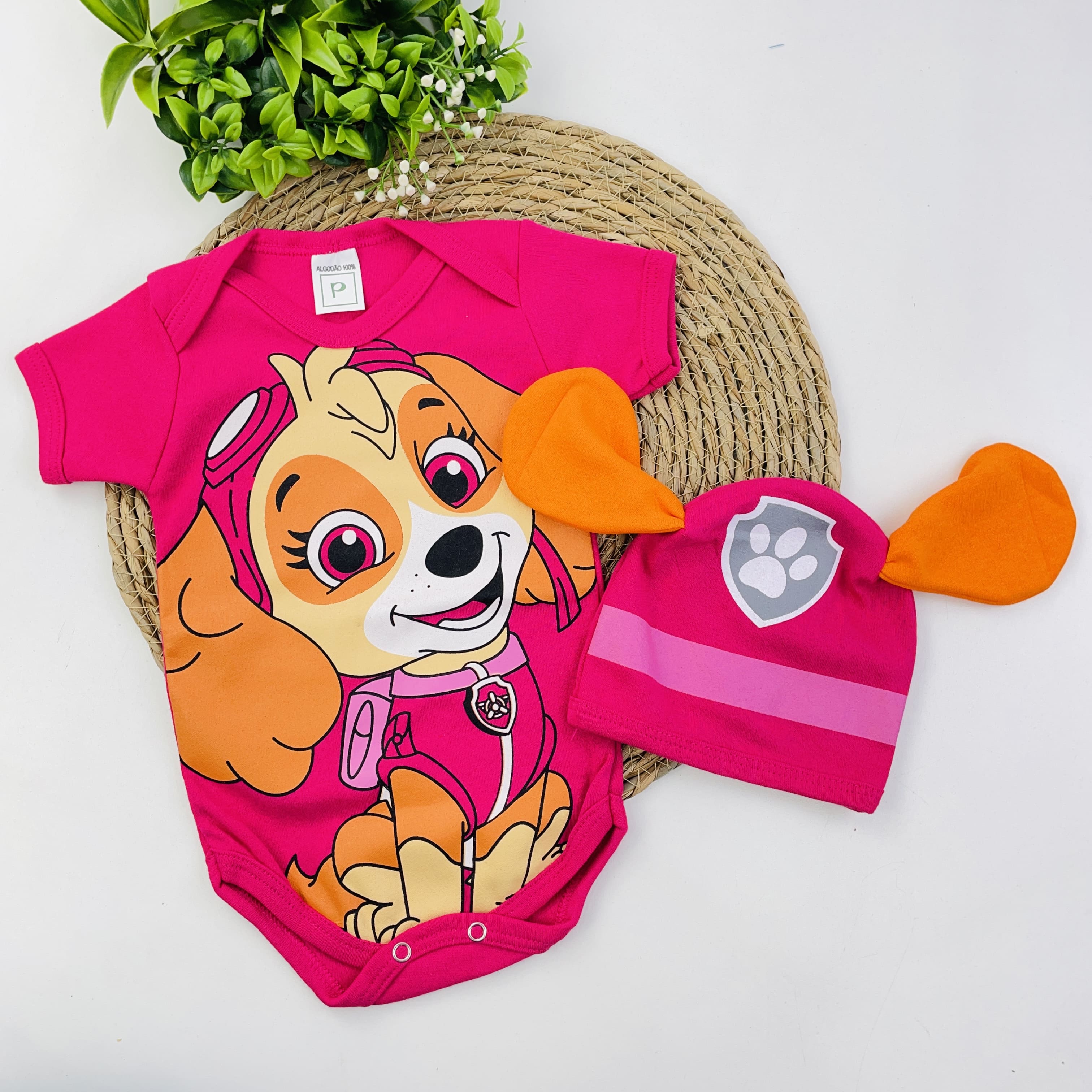 Body Baby Babykut Patrulha Canina com Chapéu