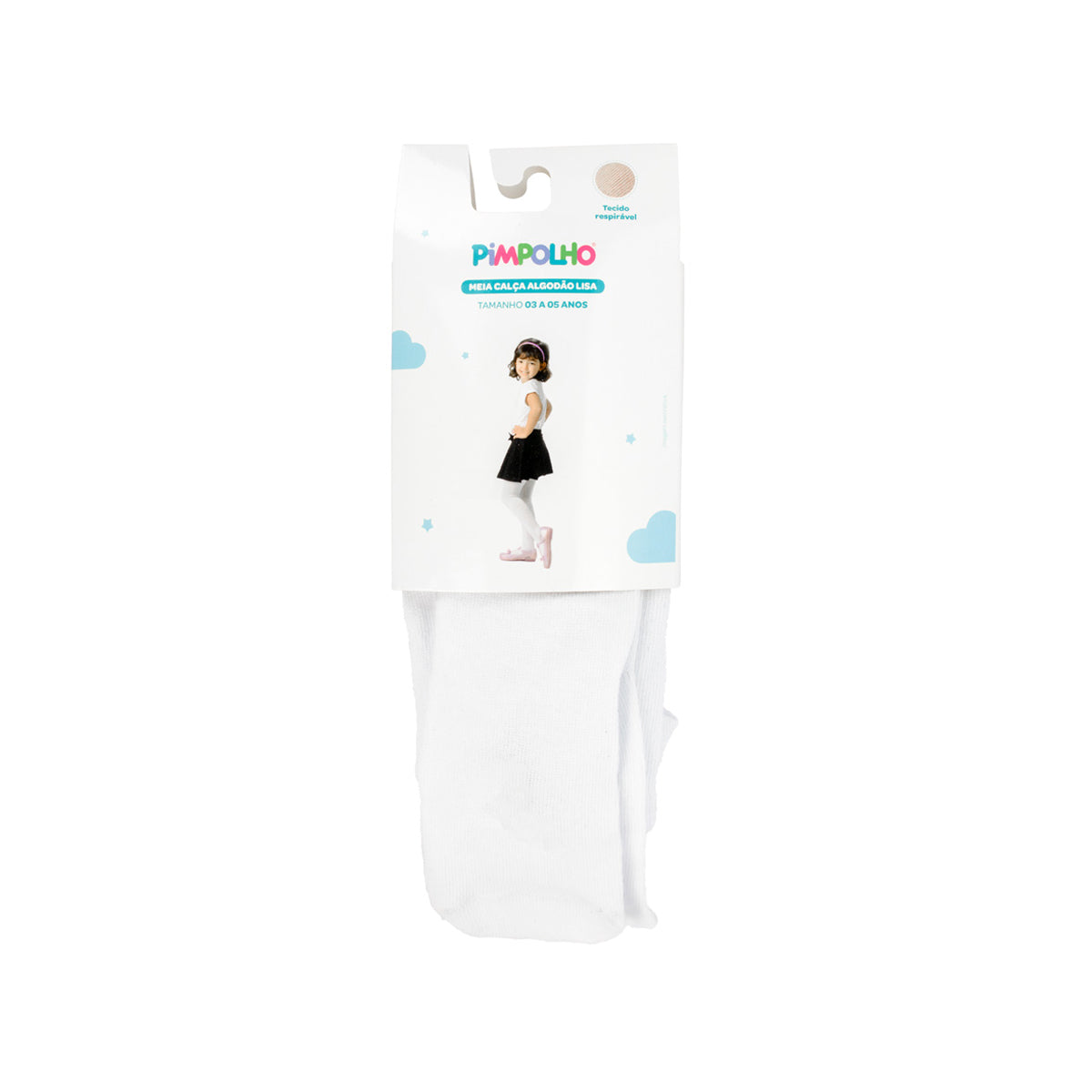 Meia-Calça Infantil Pimpolho Algodão Lisa e Confortável