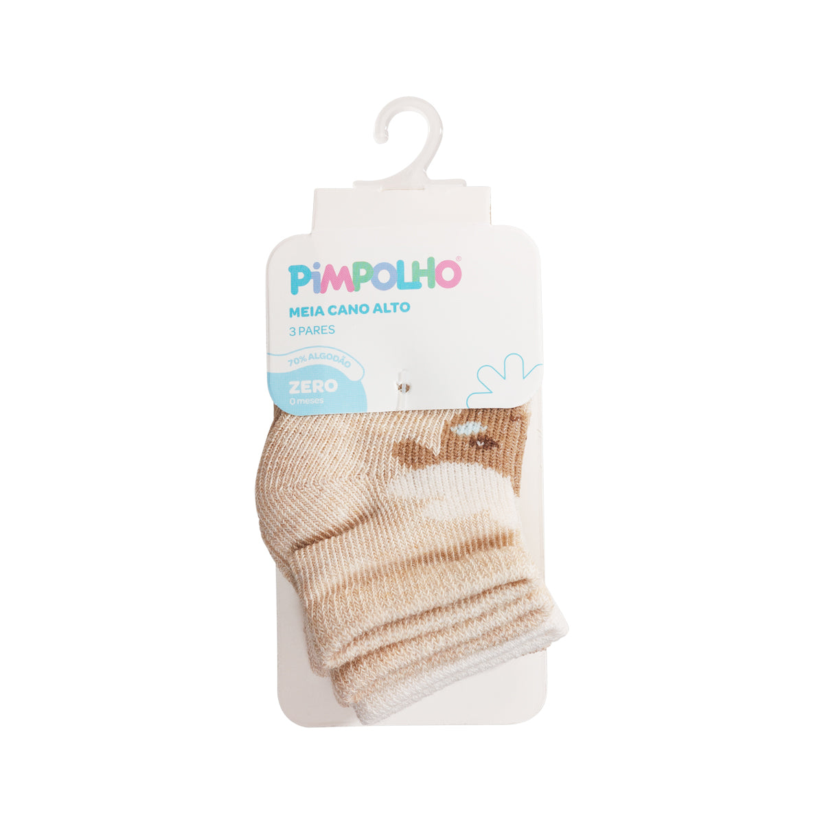 Kit Meia Infantil Masculina Pimpolho Colorida RN / Prematuro - Conforto e Proteção com 3 Pares
