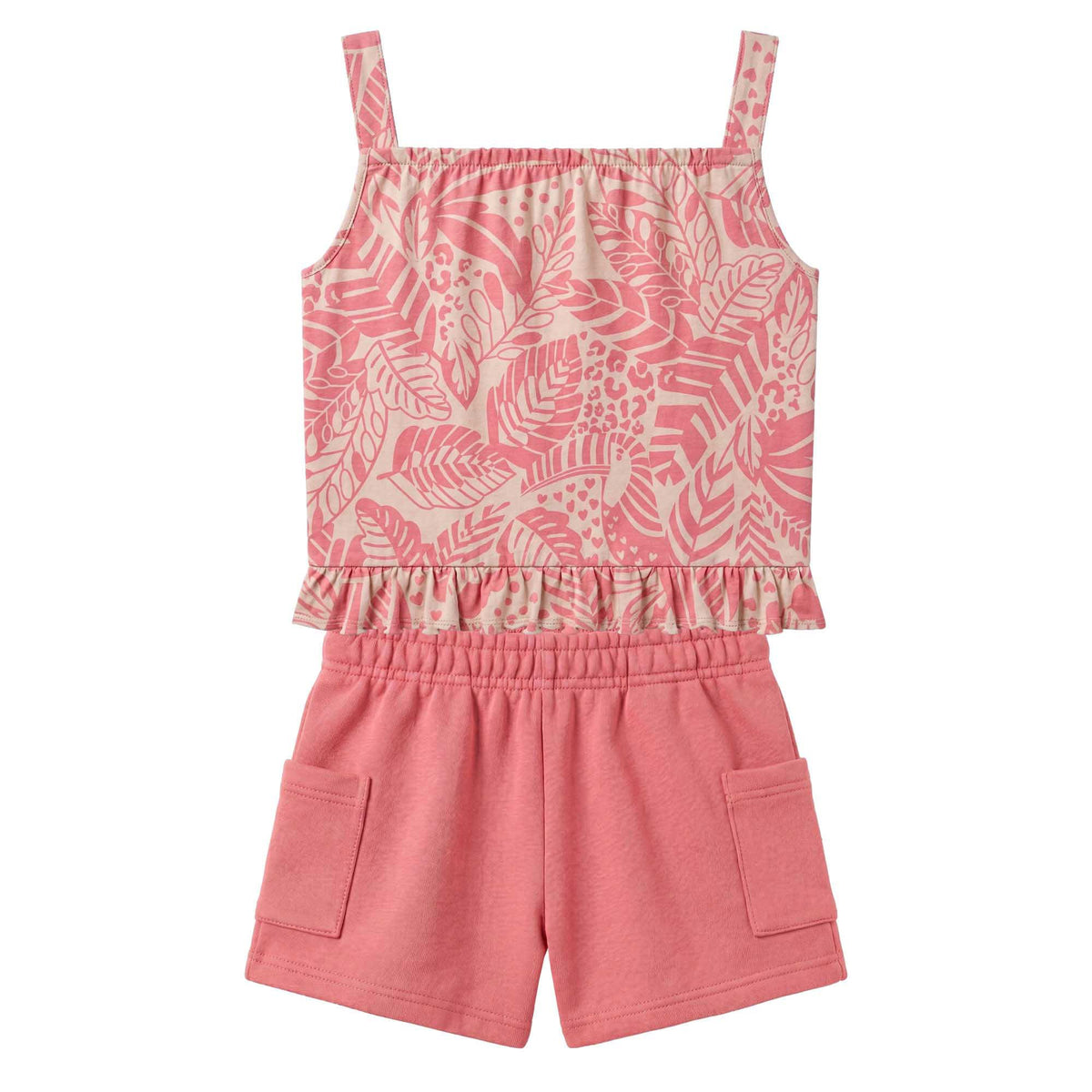 Conjunto Infanto-Juvenil Feminino Kyly Estampa Folhas