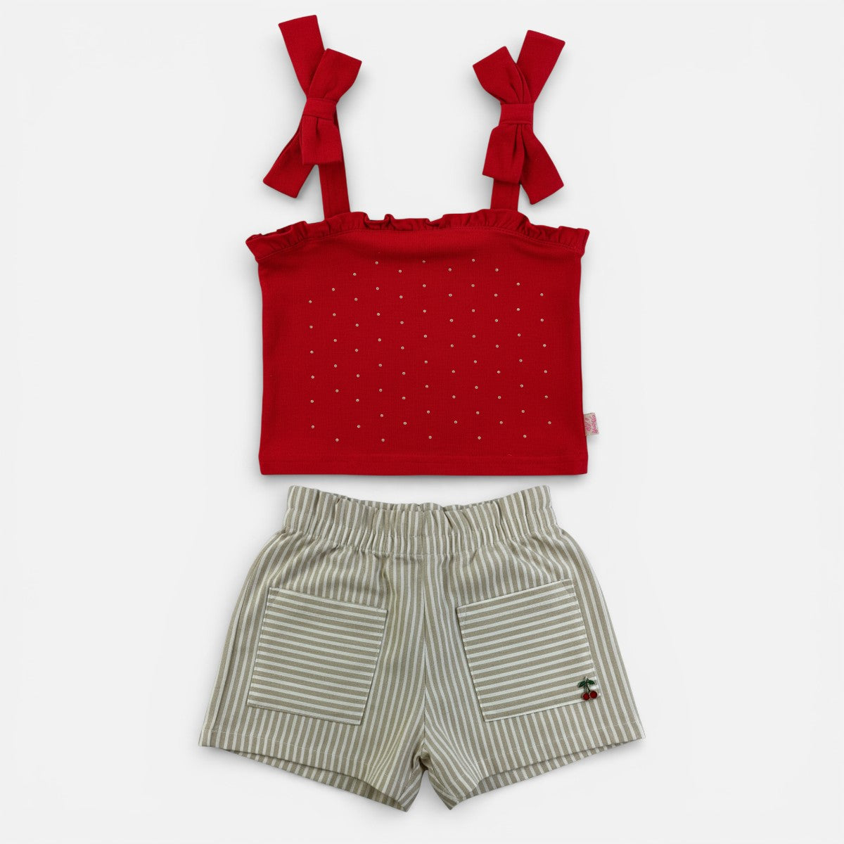 Conjunto Feminino Infantil Brincar e Arte Camomila Listrado