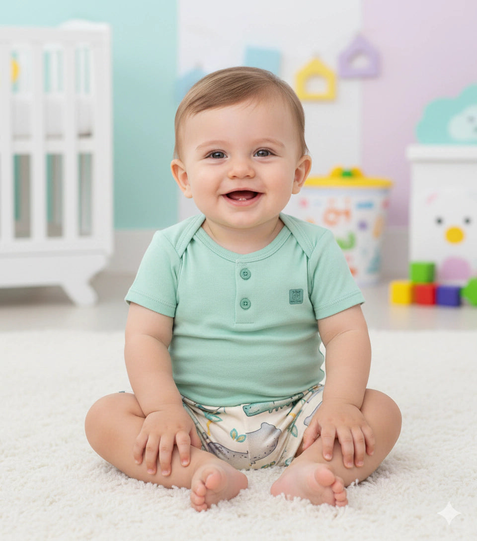 Conjunto Bebê Masculino Kiko Baby Safari - Body e Short estampado