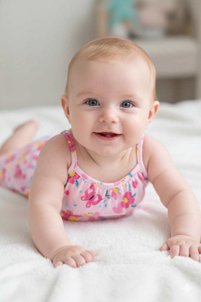 Macacão Feminino Kiko Baby Curto Flores e Borboletas