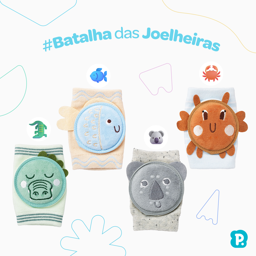 Joelheira Infantil Masculina Pimpolho Soft Lúdica 06 a 12 Meses