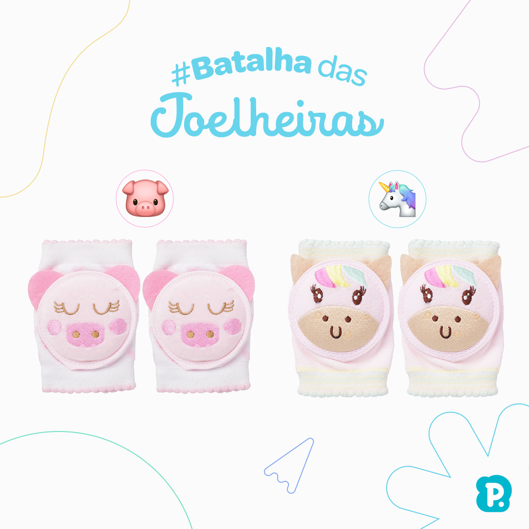 Joelheira Infantil Feminina Pimpolho Soft Lúdica 06 a 12 Meses