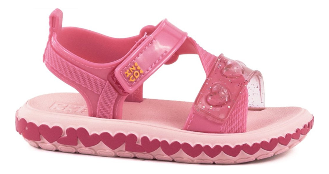 Sandália Papete Baby Zaxybina Fashionista Corações Menina