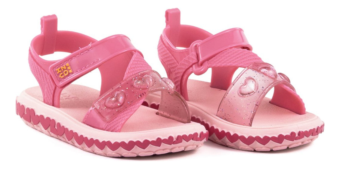Sandália Papete Baby Zaxybina Fashionista Corações Menina