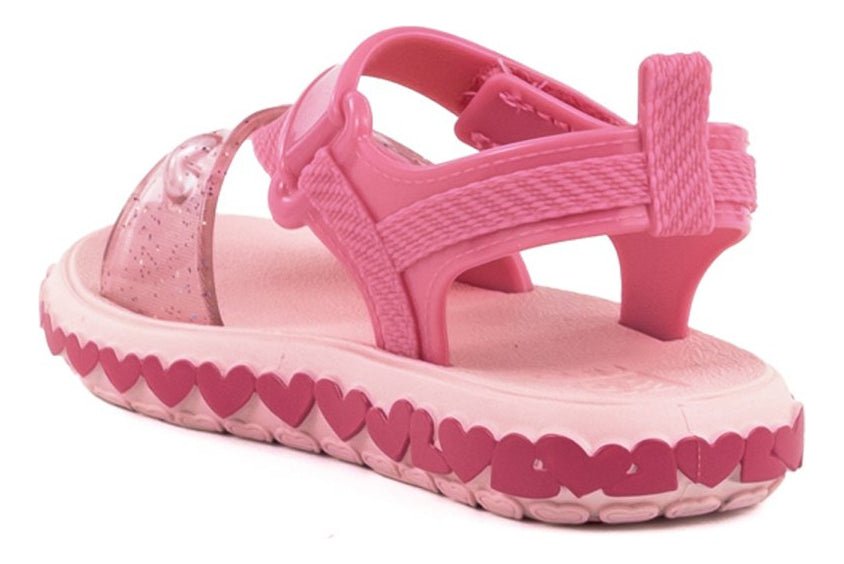 Sandália Papete Baby Zaxybina Fashionista Corações Menina