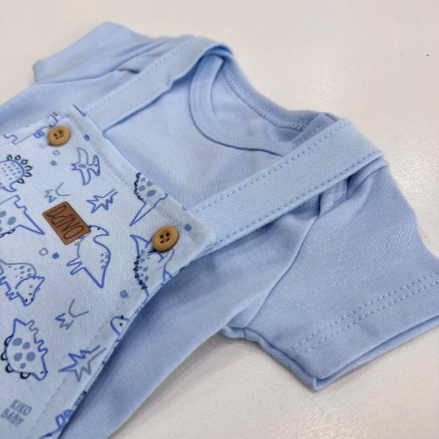 Conjunto Bebê Masculino Kiko Baby Dinossauros - Body e Jardineira