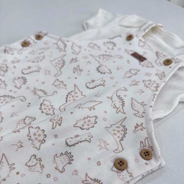 Conjunto Bebê Masculino Kiko Baby Dinossauros - Body e Jardineira