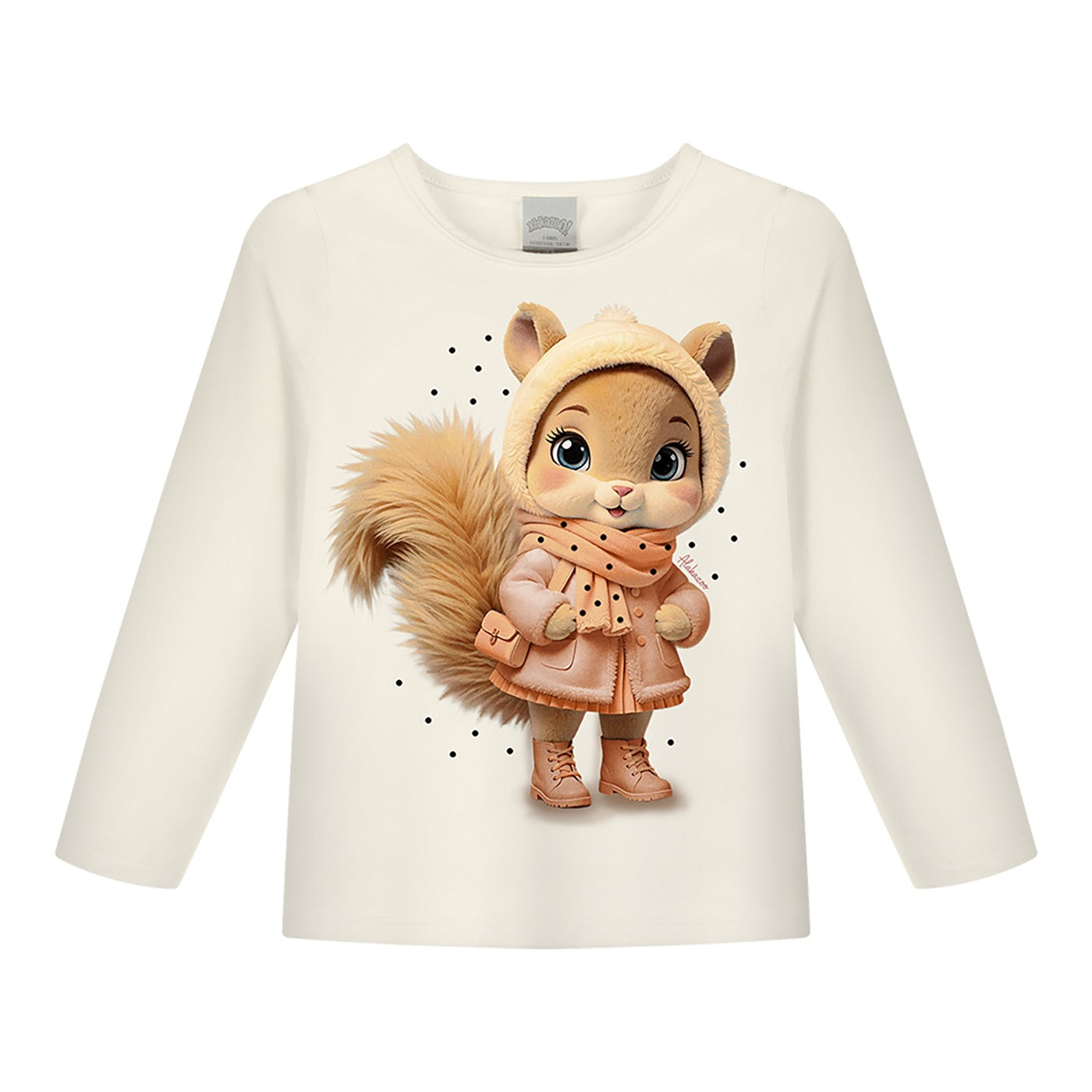 Blusa Infantil Feminina Alakazoo Manga Longa em Malha Modelli Estampada