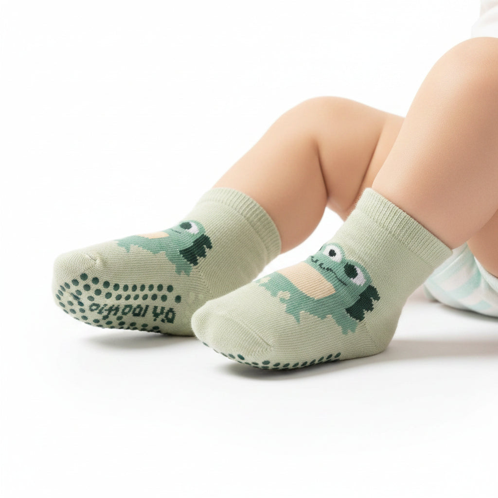 Kit Meia Infantil Masculina Colorida Pimpolho Antiderrapante c/ 3 Pares