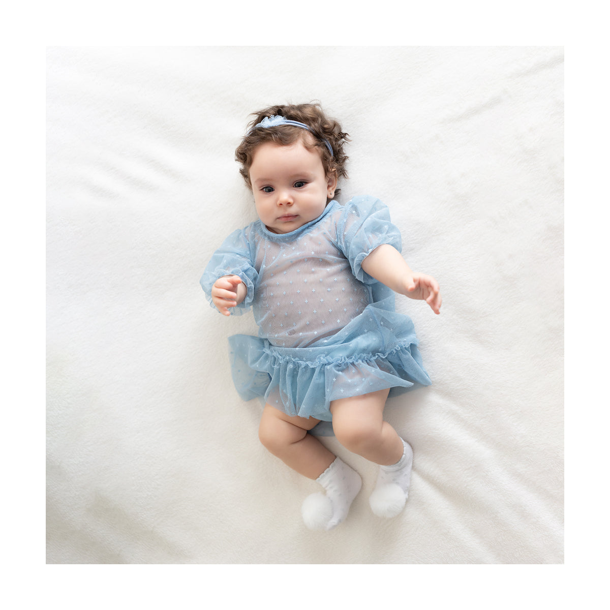 Kit Meia Bebê Pimpolho Feminina com Pompom RN Enxoval 2 Pares