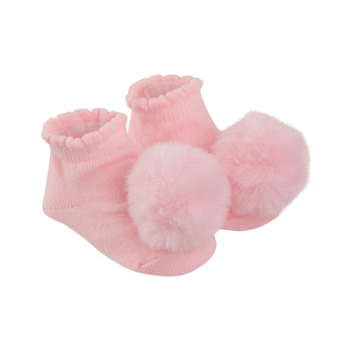 Kit Meia Bebê Pimpolho Feminina com Pompom RN Enxoval 2 Pares