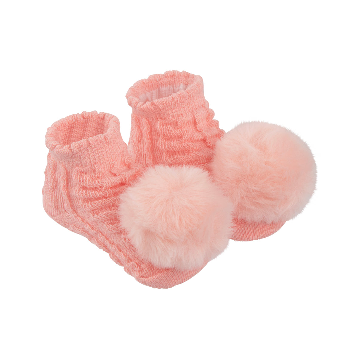 Kit Meia Bebê Pimpolho Feminina com Pompom RN Enxoval 2 Pares