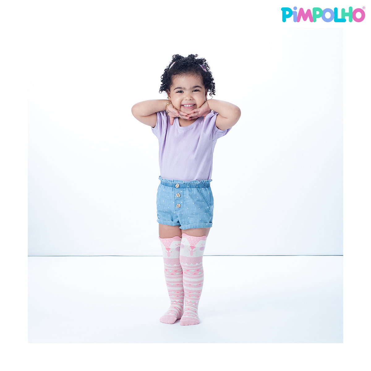 Meia Infantil Pimpolho 5/8 Lúdica Divertida Meia Maluca