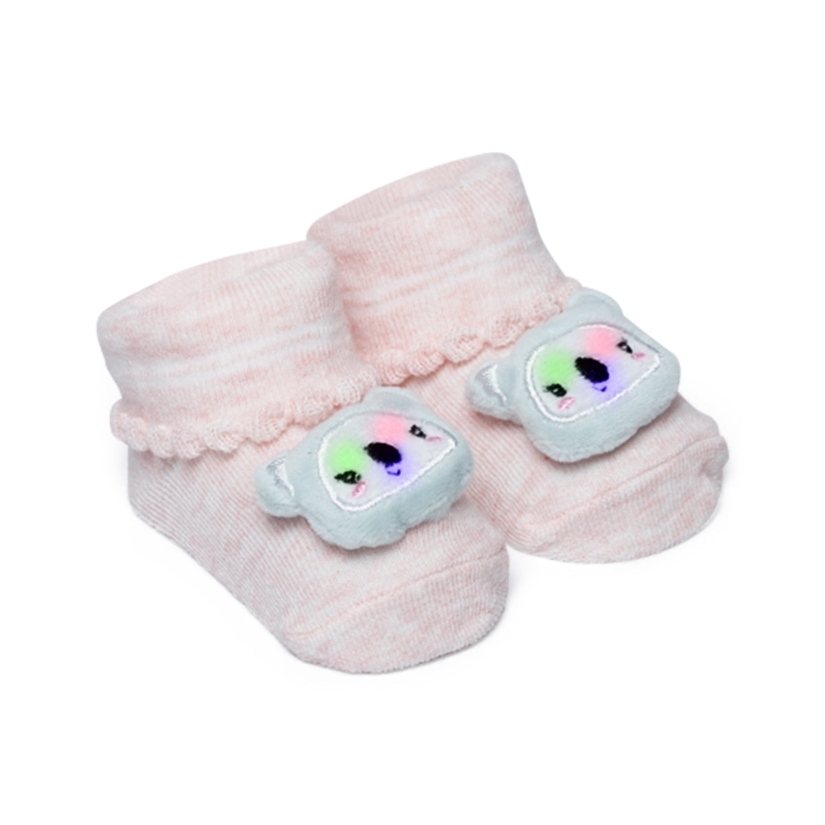 Meia Bebê Feminina com Bichinho e LED Pimpolho (0 a 6 Meses)