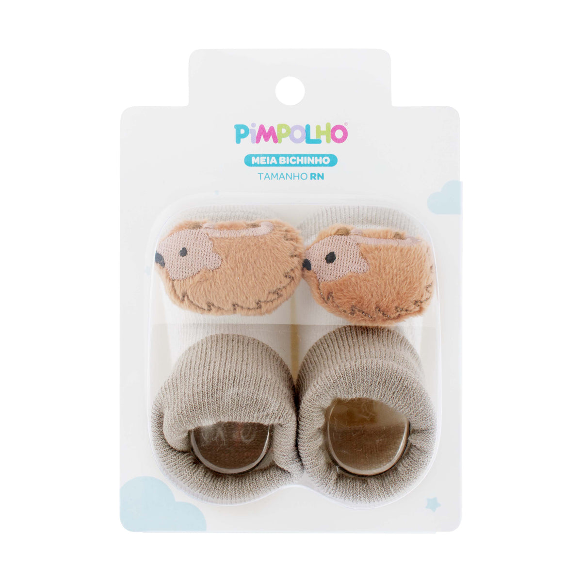 Meia Infantil Unissex Pimpolho Bichinho com Enchimento Macio 00 a 04 Meses