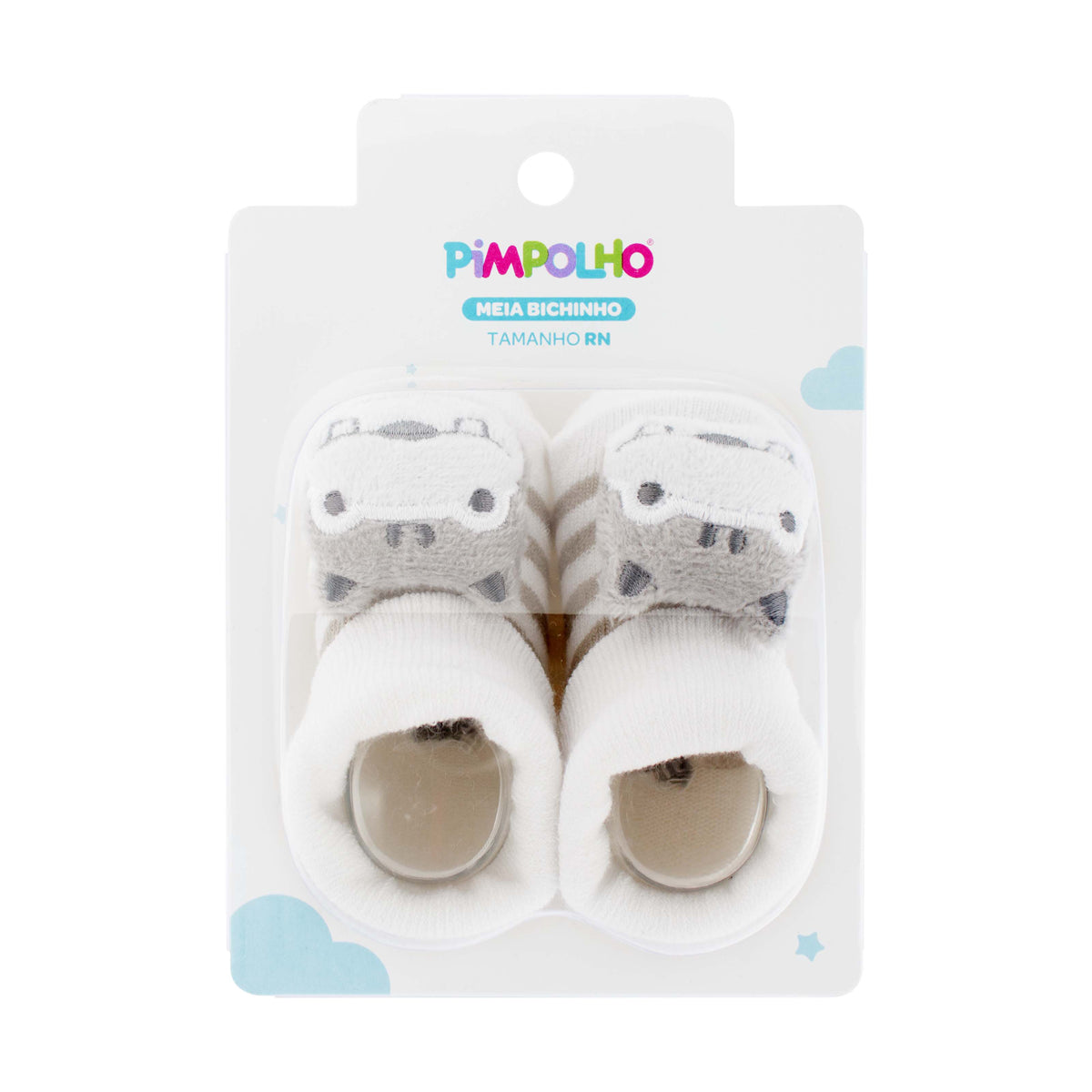 Meia Infantil Unissex Pimpolho Bichinho com Enchimento Macio 00 a 04 Meses
