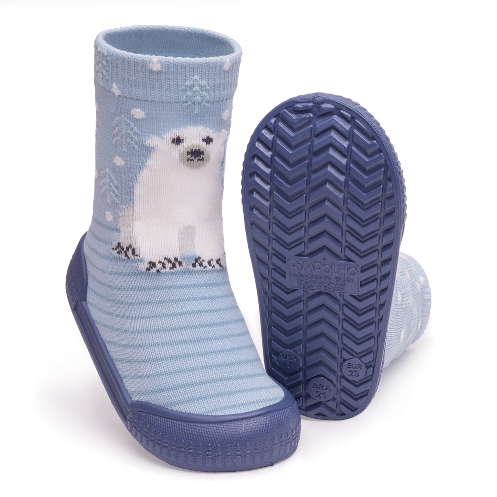 Meia Com Sola Infantil Pimpolho Antiderrapante Masculina