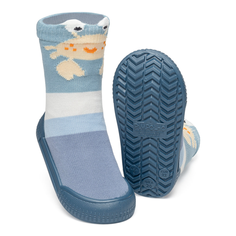 Meia Com Sola Infantil Pimpolho Antiderrapante Masculina