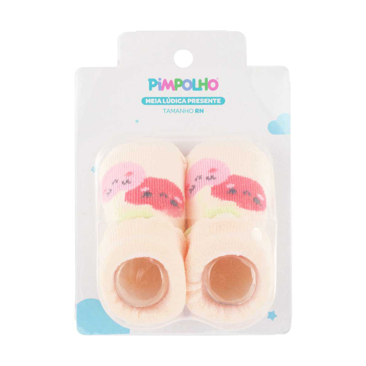 Meia Infantil Feminina Pimpolho Lúdica com Detalhes 3D Recém-Nascido