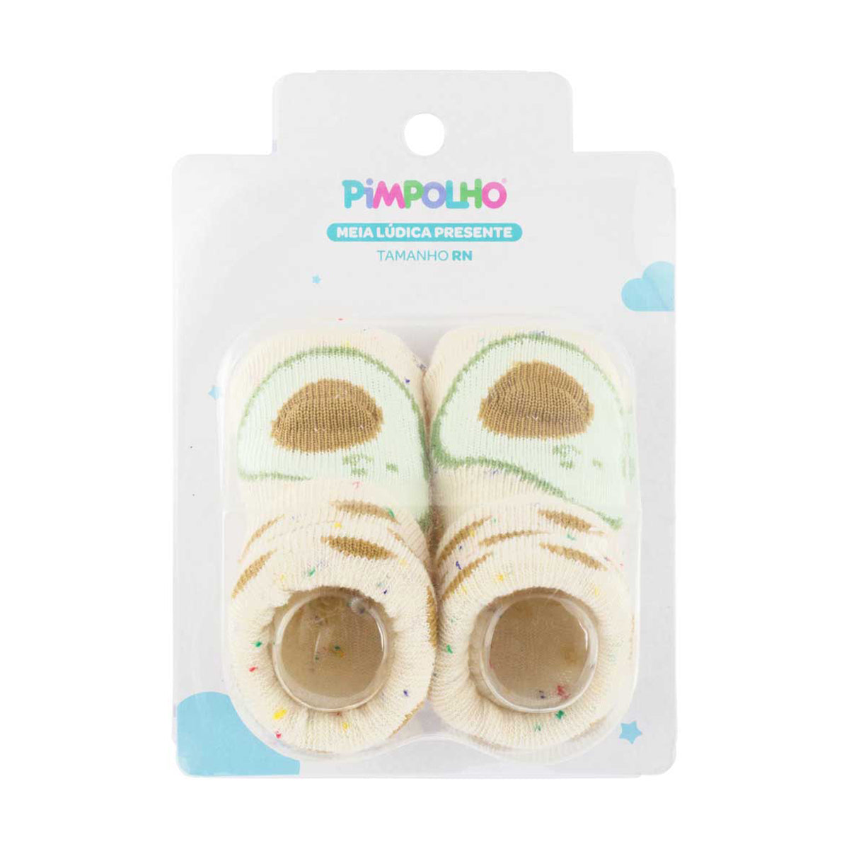 Meia Infantil Masculina Pimpolho Lúdica com Detalhes 3D 00 a 04 Meses RN