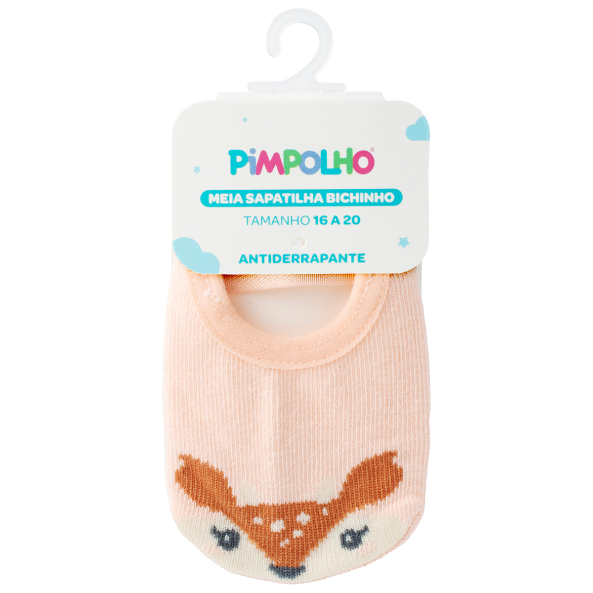 Meia Sapatilha Infantil Feminina Pimpolho Bichinho Antiderrapante 06-12 Meses