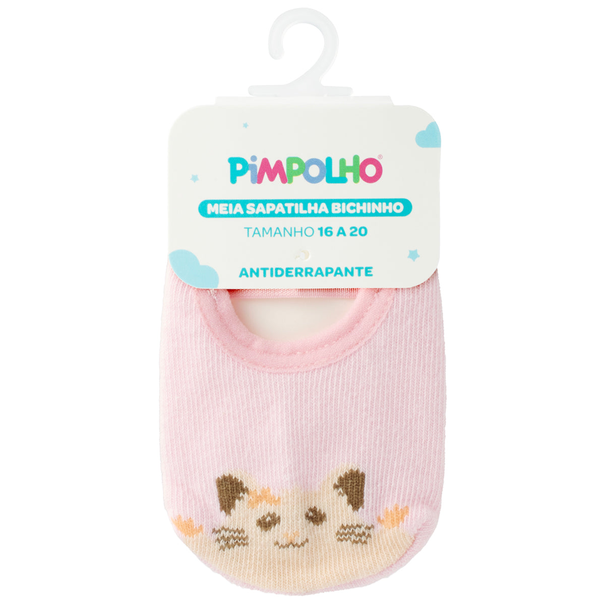 Meia Sapatilha Infantil Feminina Pimpolho Bichinho Antiderrapante 06-12 Meses