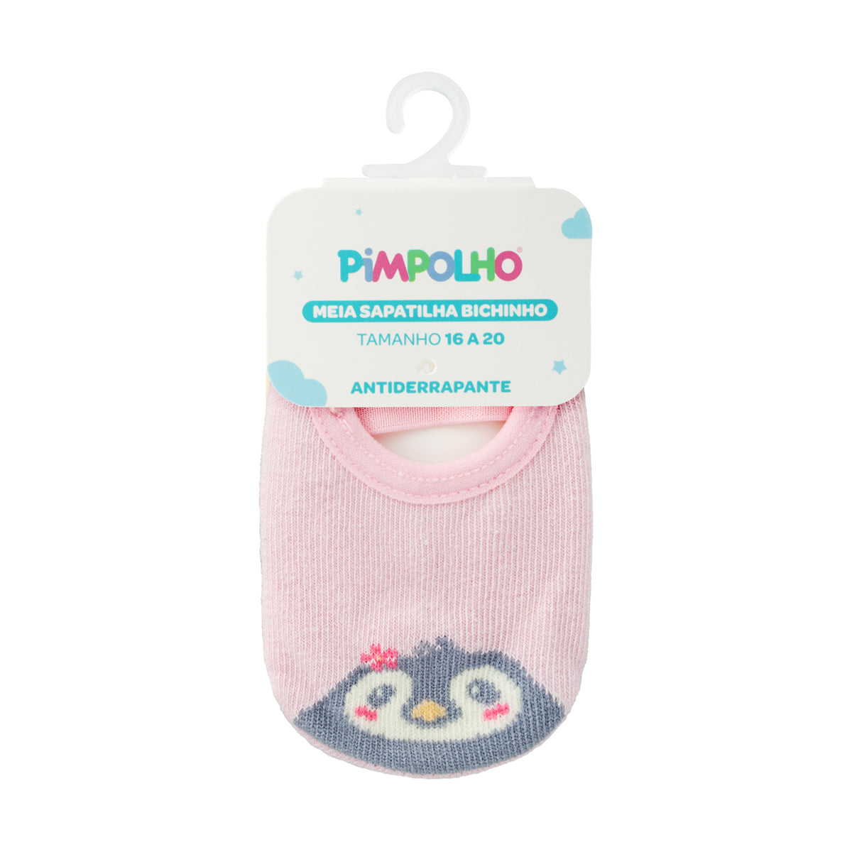 Meia Sapatilha Infantil Feminina Pimpolho Bichinho Antiderrapante 06-12 Meses