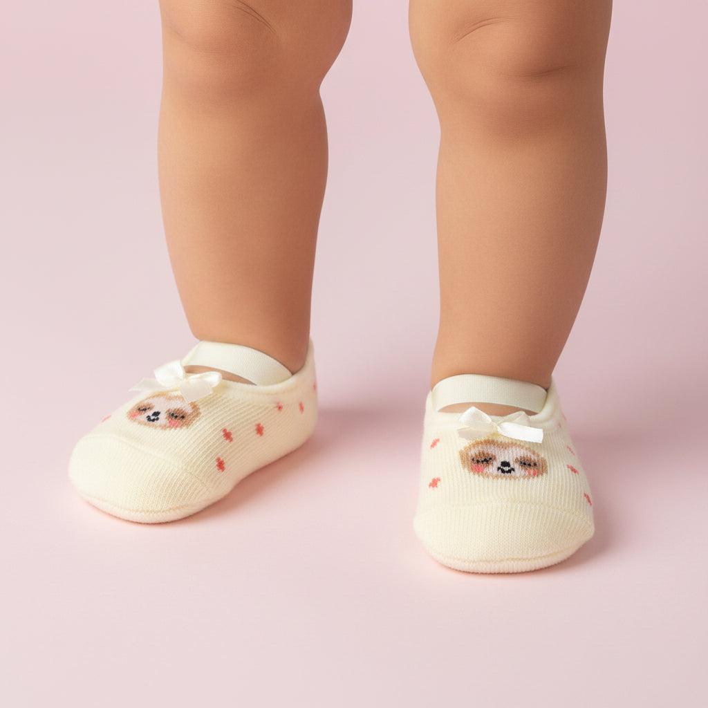 Meia Sapatilha Infantil Feminina Pimpolho Colorida de 4 a 6 Meses