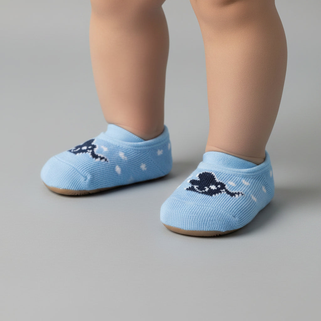 Meia Sapatilha Infantil Masculina Pimpolho Colorida de 4 a 6 Meses
