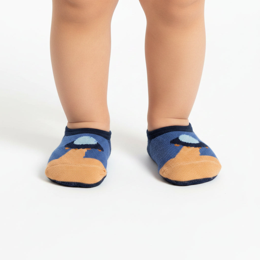 Meia Sapatilha Infantil Masculina Pimpolho Colorida Antiderrapante de 1 a 3 Anos