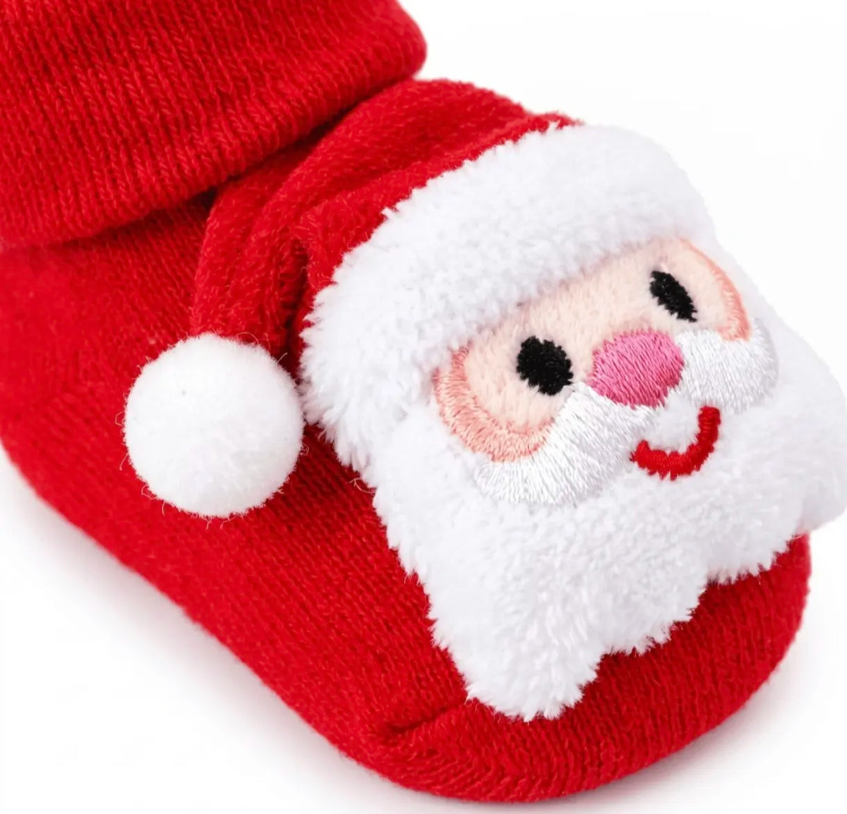 Meia Pantufa Infantil Bebê Plin Baby Natal Antiderrapante com Bichinho 3D
