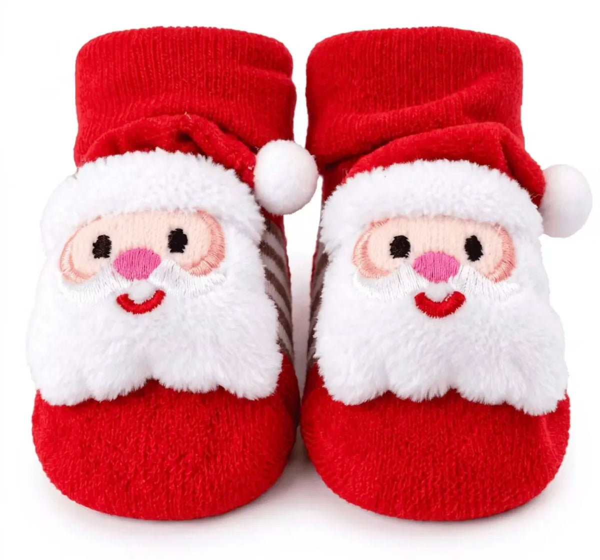 Meia Pantufa Infantil Bebê Plin Baby Natal Antiderrapante com Bichinho 3D