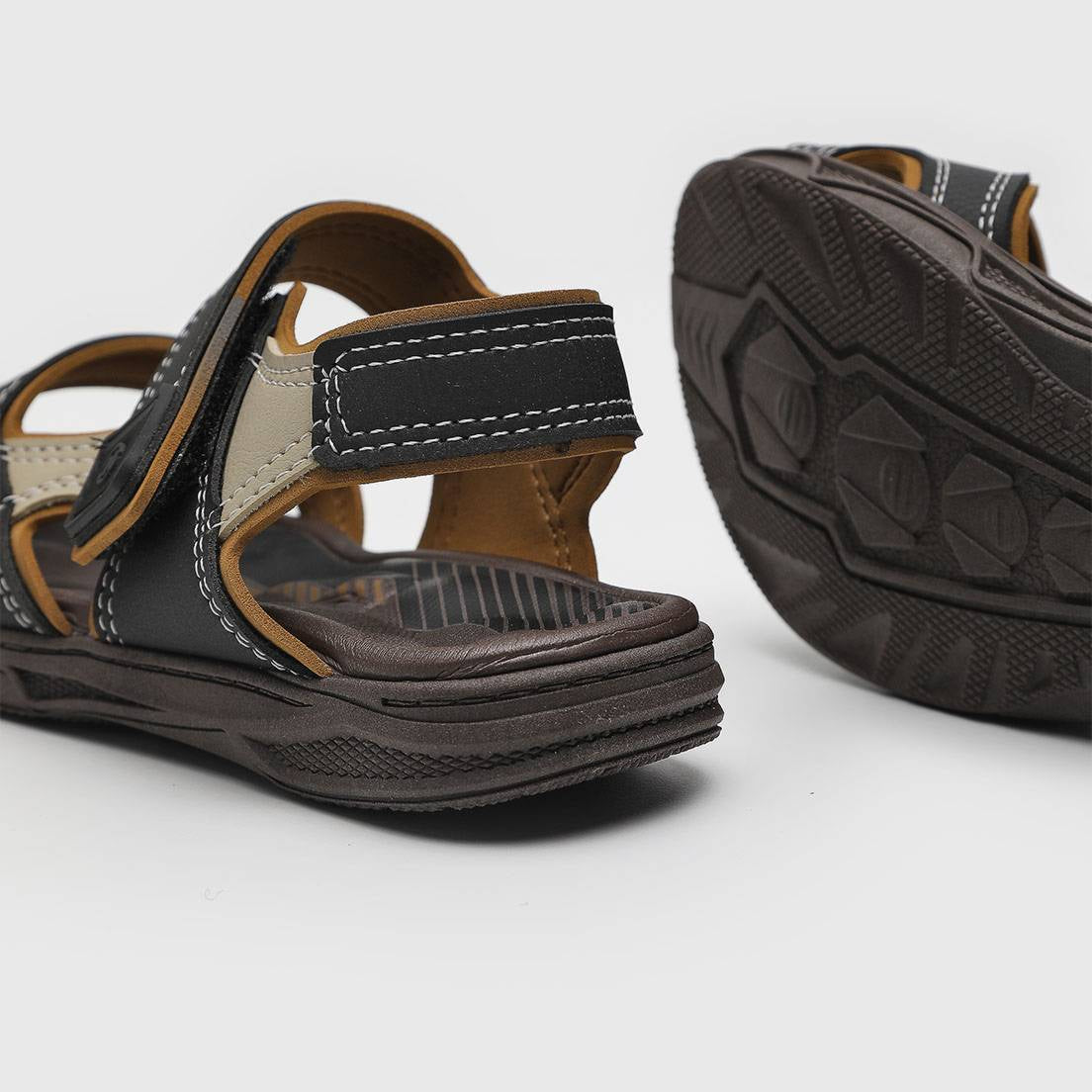 Sandália Papete Infantil Masculina Molekinho Tiras com Pesponto e Fecho Fácil