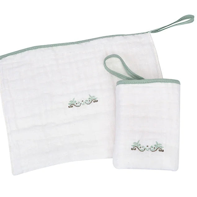 Pano De Boca Loupiot Nature Soft Bordado 2 Peças