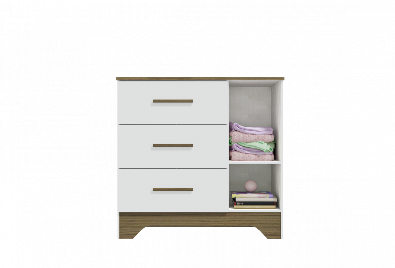Comoda Popy Retro 1 Porta Plus Peroba
