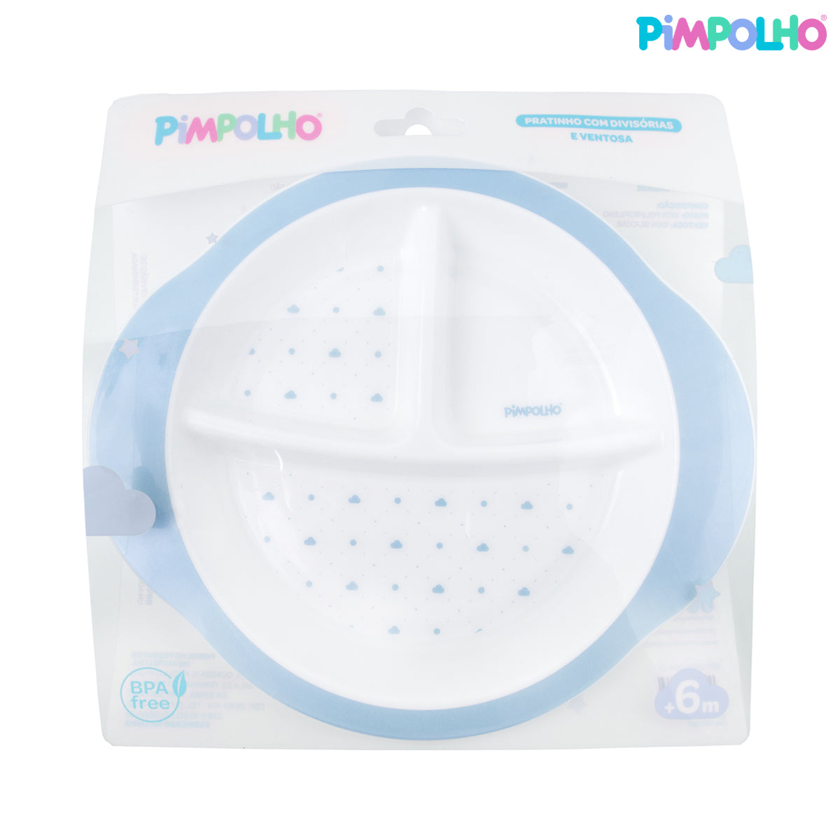 Prato Pimpolho Com Divisória e Ventosa Bebê BPA Free
