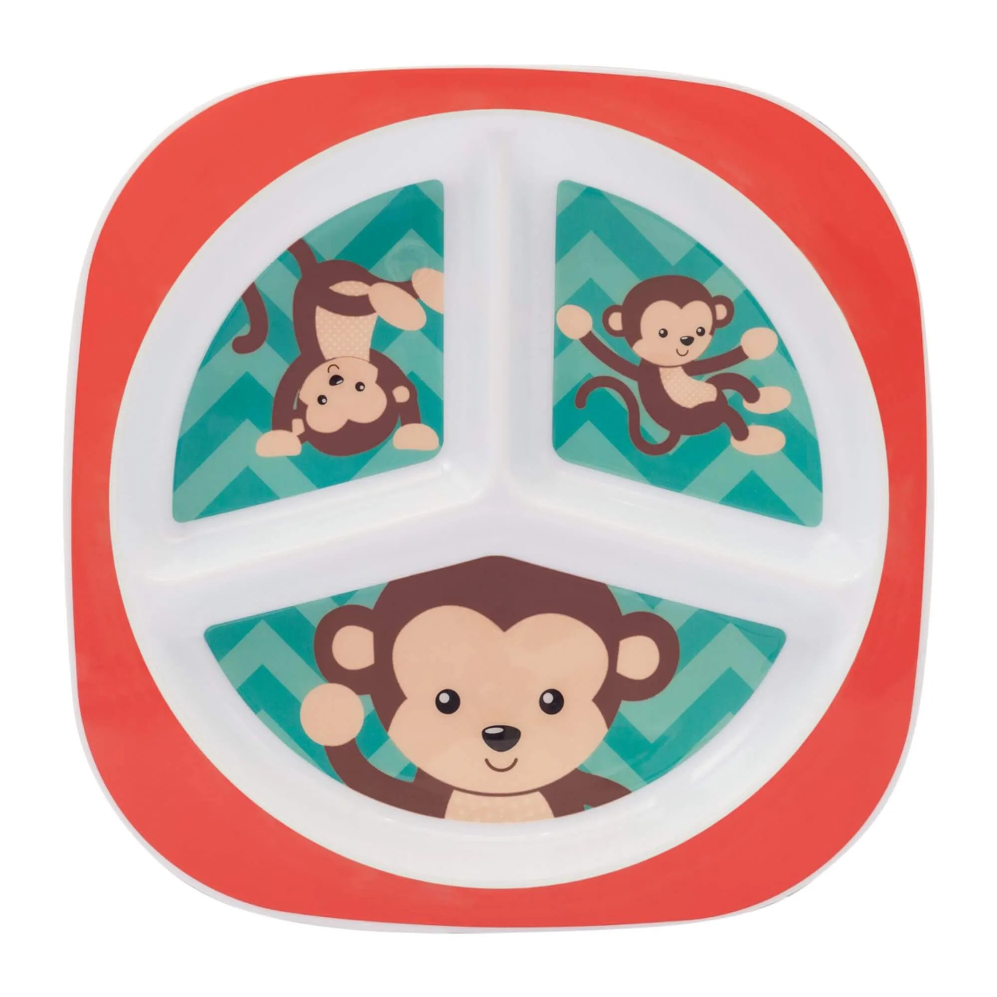 Pratinho Infantil Buba Animal Fun com Divisórias Livre de BPA 6 Meses+