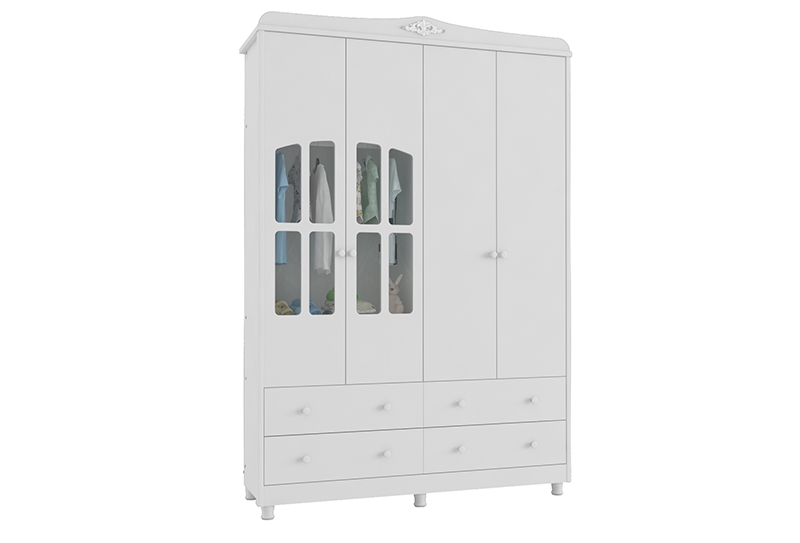 Guarda Roupa Elô Peroba 4 Porta