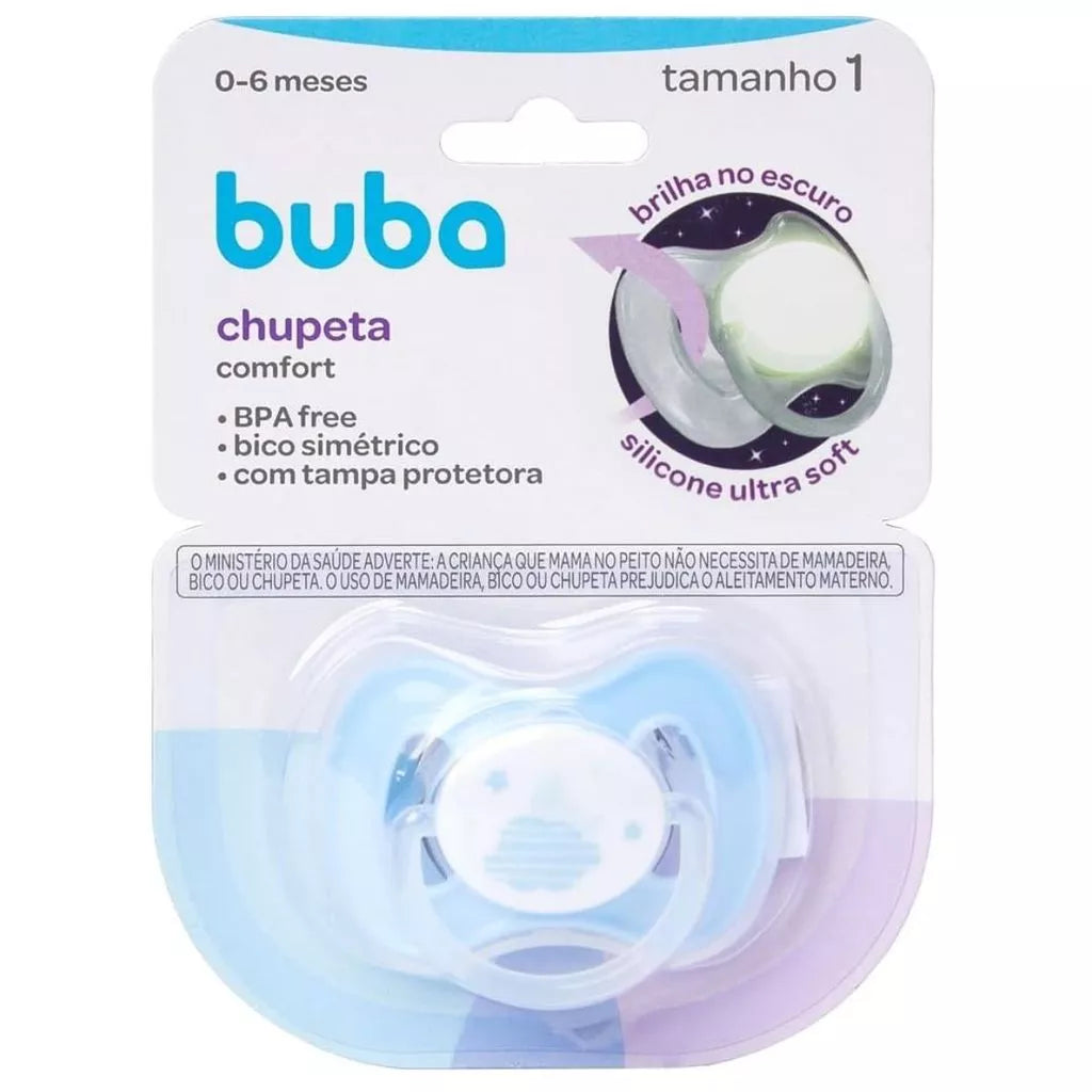 Chupeta Buba Nuvem Comfort Noturna Brilha no Escuro (Tamanhos 1 e 2)
