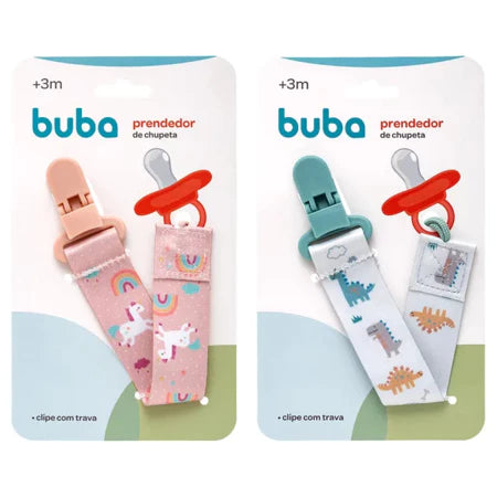 Prendedor De Chupeta Buba Magic +3 Meses