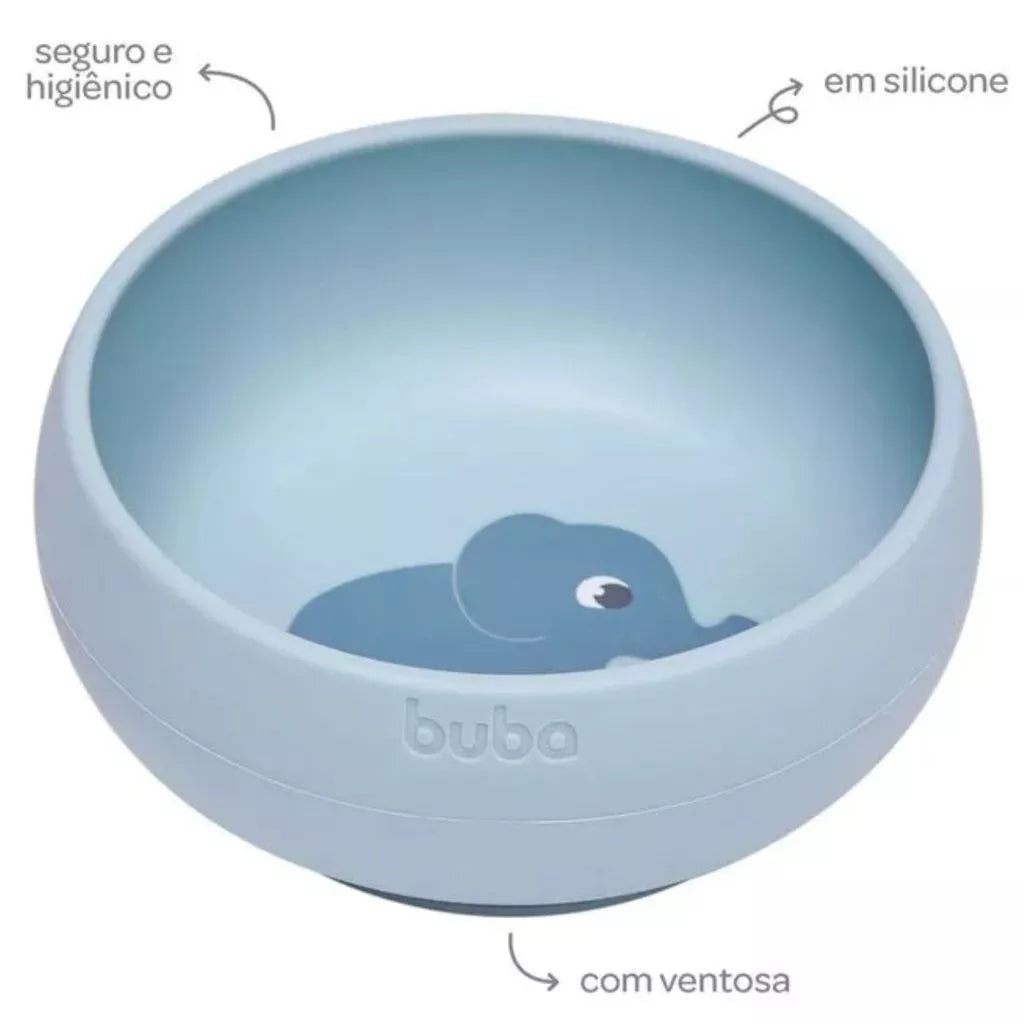Pratinho Bowl Em Silicone Buba Com  Ventosa Cloudy +6 Meses